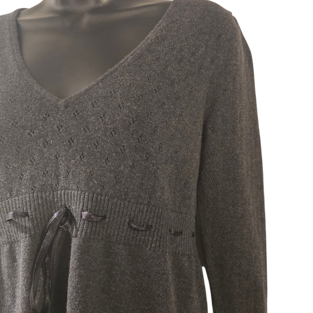 Vintage American Eagle Y2K Babydoll Charcoal Knit Top - Picture 4 of 10